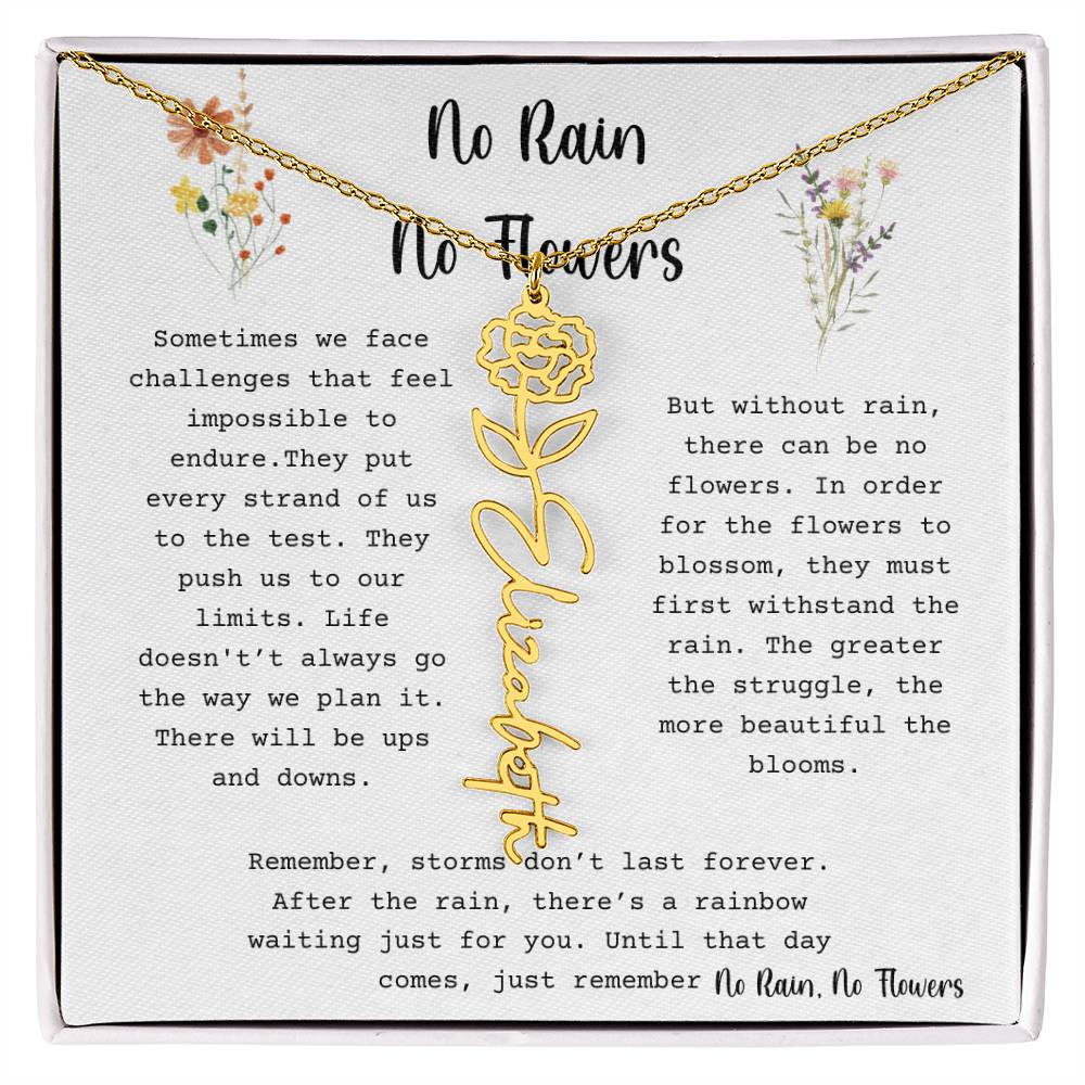 No Rain, No Flowers - Flower Name Necklace 3