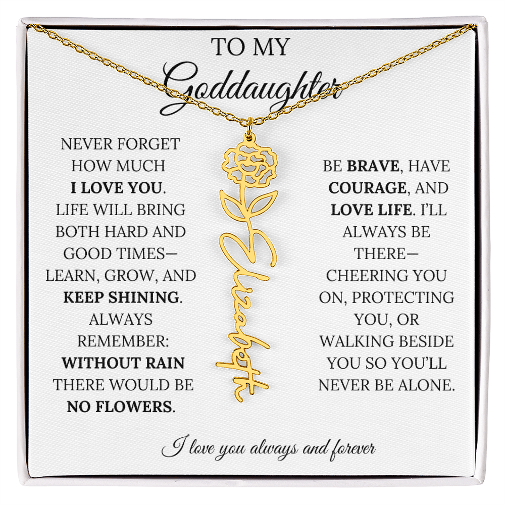 To My Goddaughter - Keepy Shining - Flower Name Necklace