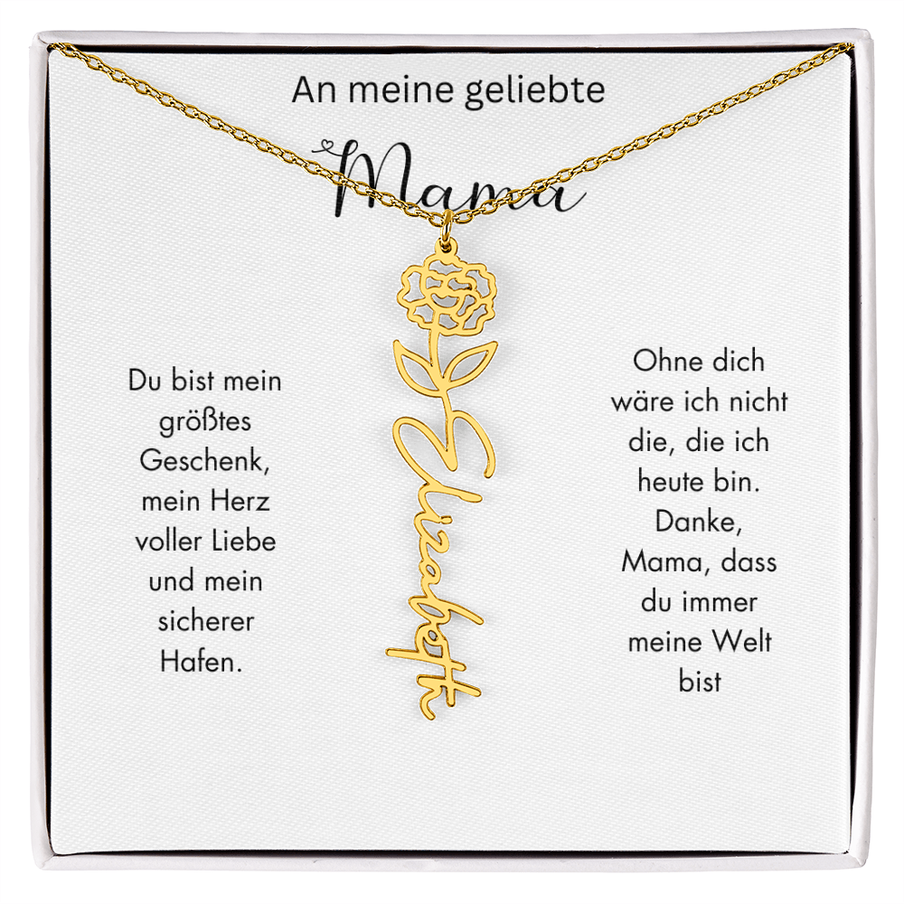Personalisierte Geburtsblumen Kette für Mama