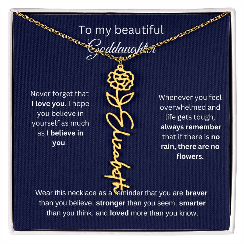 To My Beautiful Goddaughter Flower Necklace 1