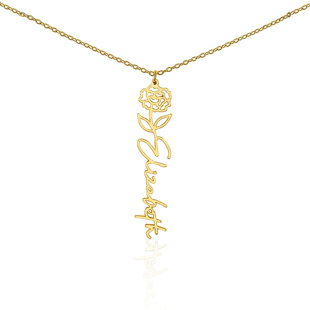 To My Wonderful Granddaughter - Happy 14th Birthday - Flower Name Necklace