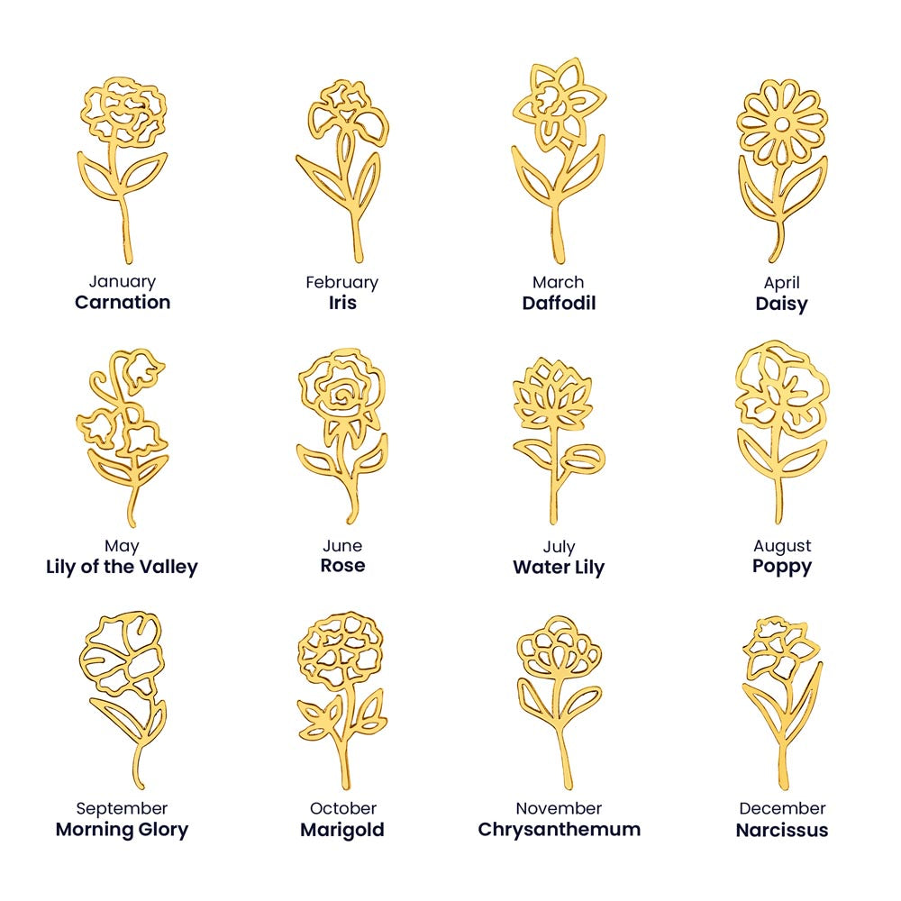 Happy 13th Birthday - Flower Name Necklace