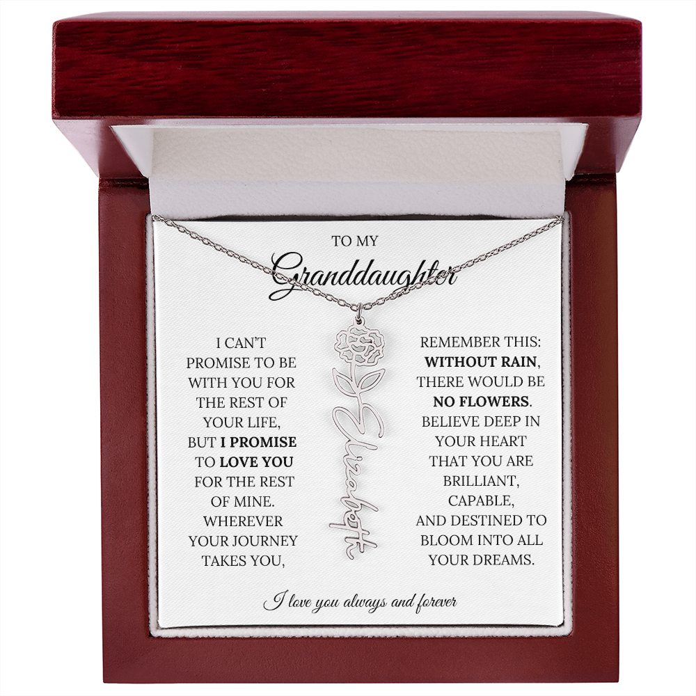 To My Granddaughter - You Are Destined To Bloom Into All Your Dreams - Flower Name Necklace