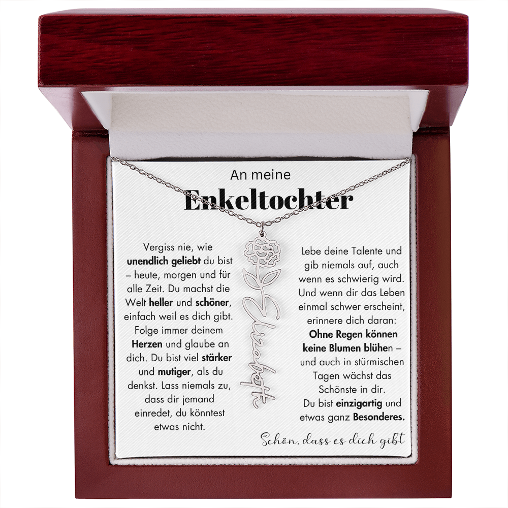 Geschenk Enkeltochter Schmuckkarte mit Spruch unendlich geliebt Mutmacher Erinnerung Weihnachten Geburtstag
