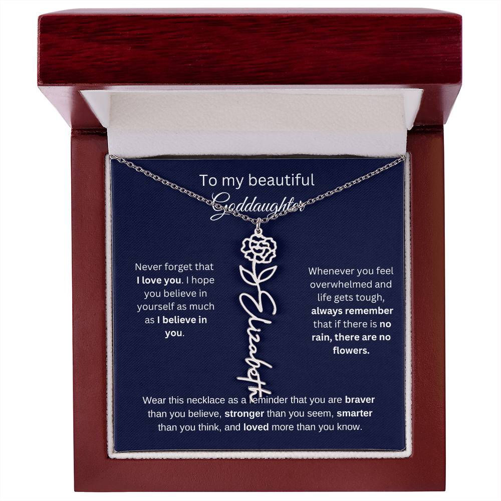 To My Beautiful Goddaughter Flower Necklace 1