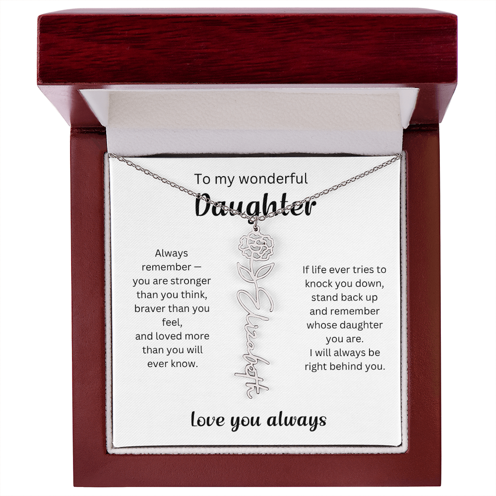 Emotional Gift for Daughter - Birth Flower Name Necklace 5