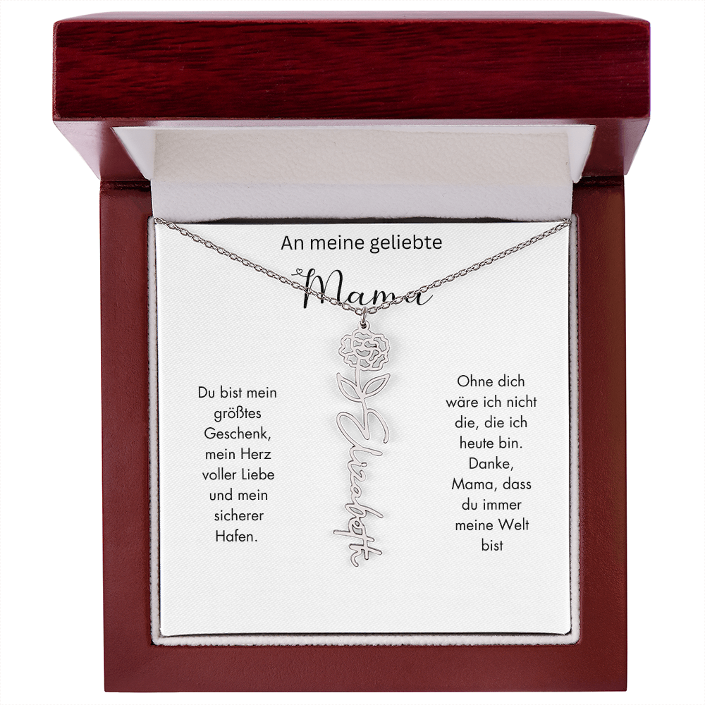 Personalisierte Geburtsblumen Kette für Mama