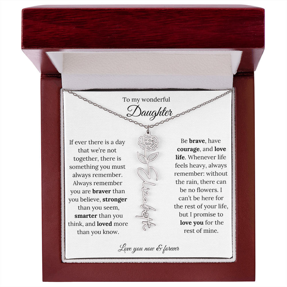 Custom Floral Jewelry Gift For Daughter