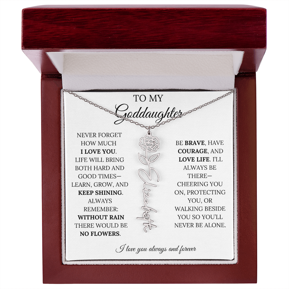 To My Goddaughter - Keepy Shining - Flower Name Necklace