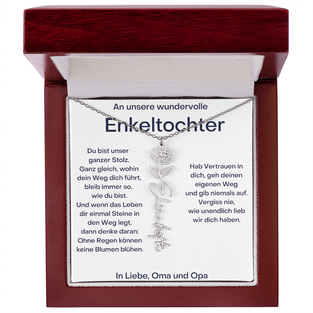 Geburtsblumenkette Mit Namen – Von Oma Und Opa