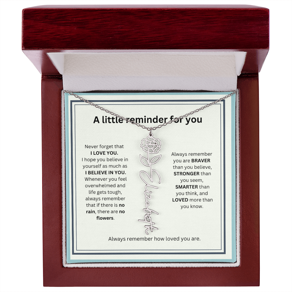 A Little Reminder Of You | Birth Flower Name Necklace
