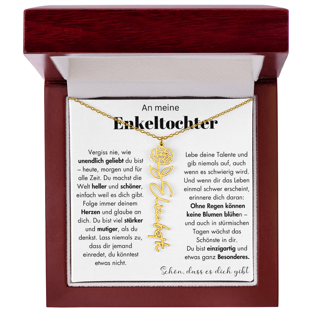 Geschenk Enkeltochter Schmuckkarte mit Spruch unendlich geliebt Mutmacher Erinnerung Weihnachten Geburtstag
