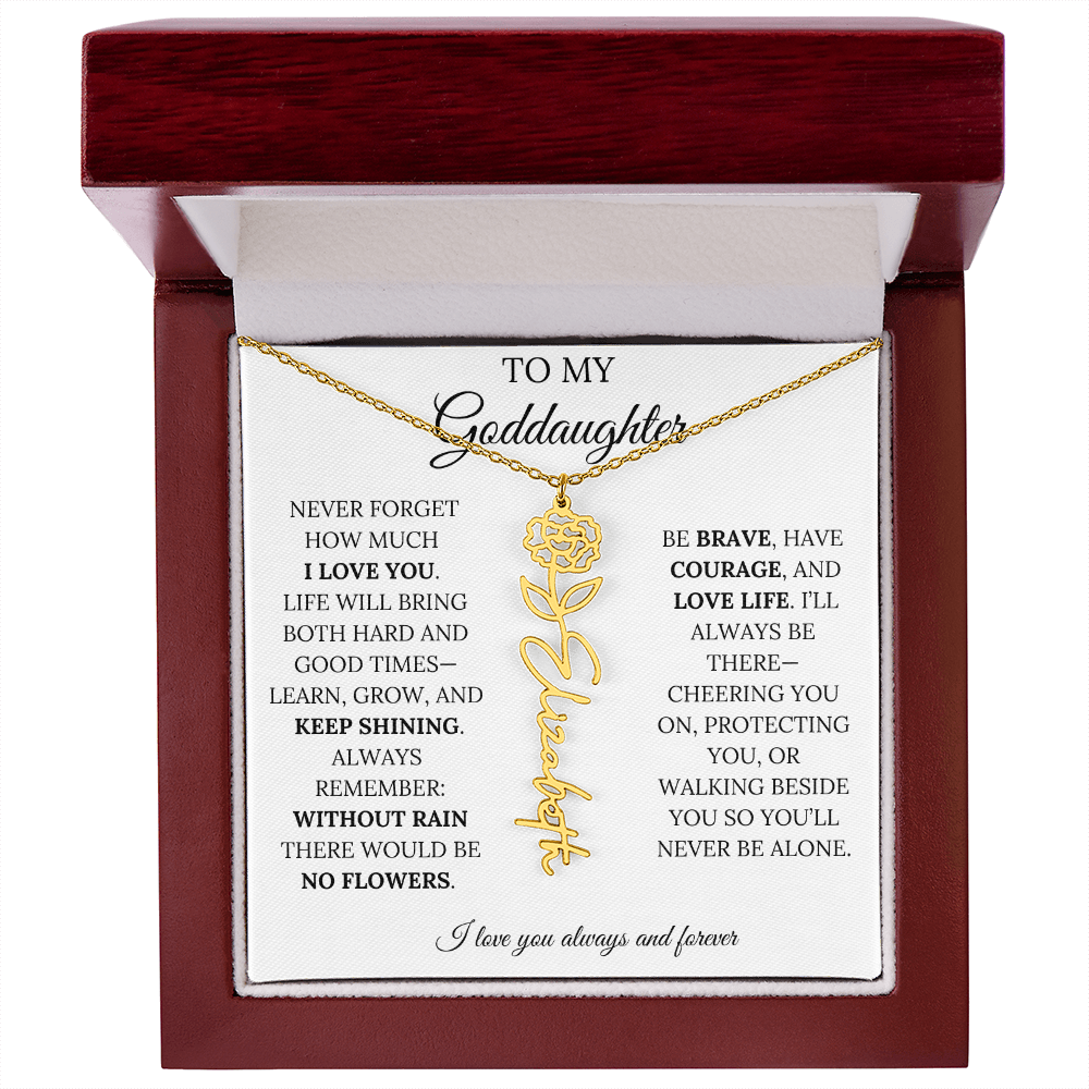 To My Goddaughter - Keepy Shining - Flower Name Necklace