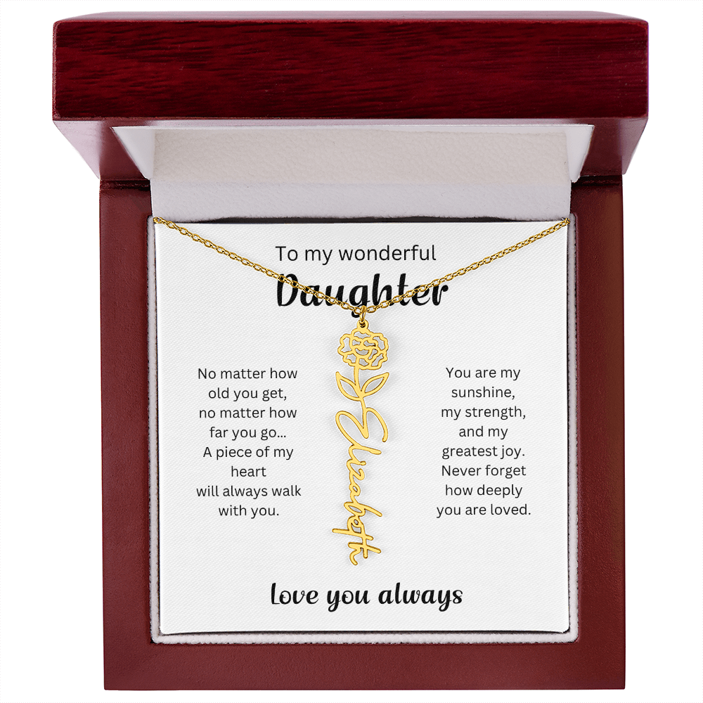 Emotional Gift for Daughter - Birth Flower Name Necklace 4
