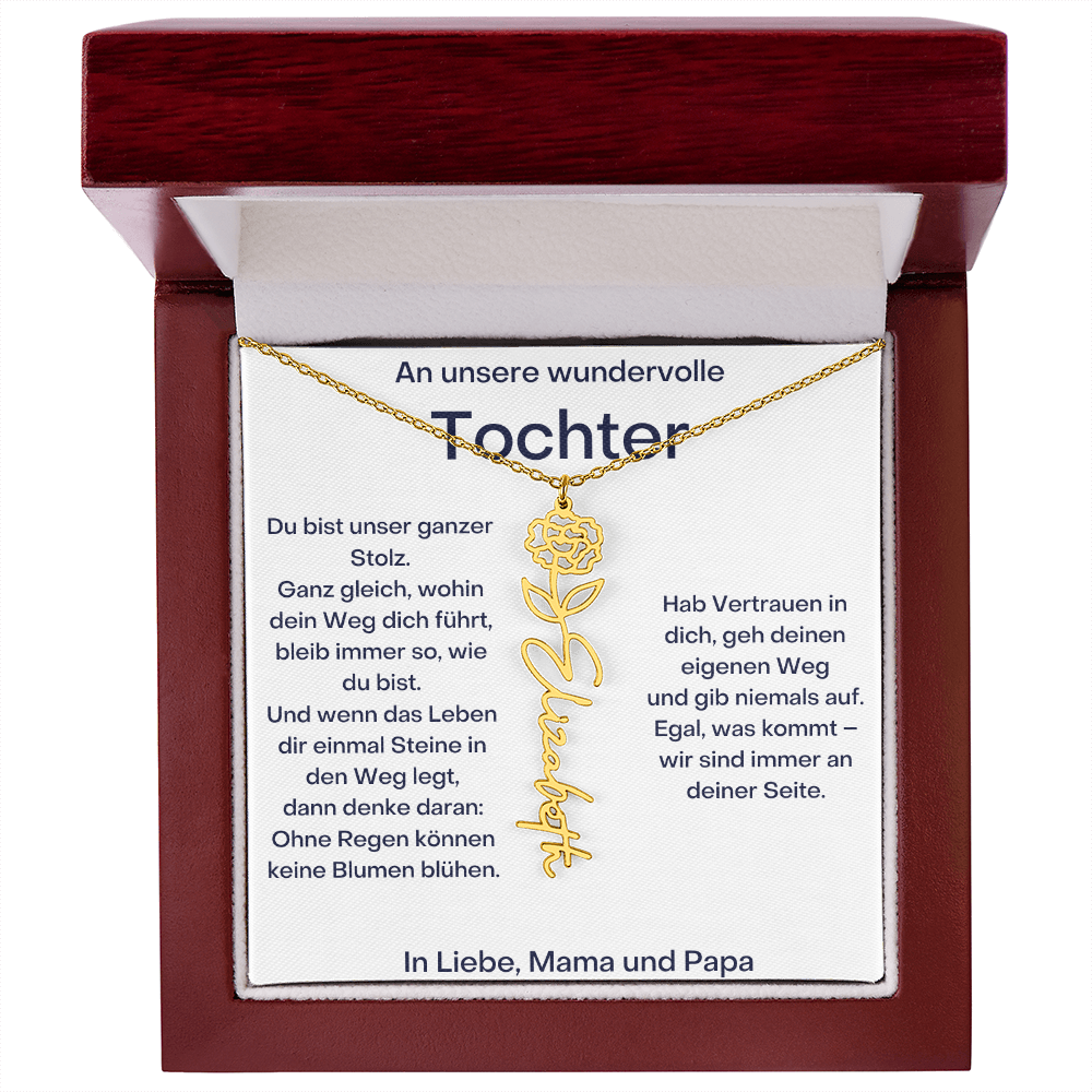 Personalisierte Namenskette Tochter Geschenk - Von Mama und Papa