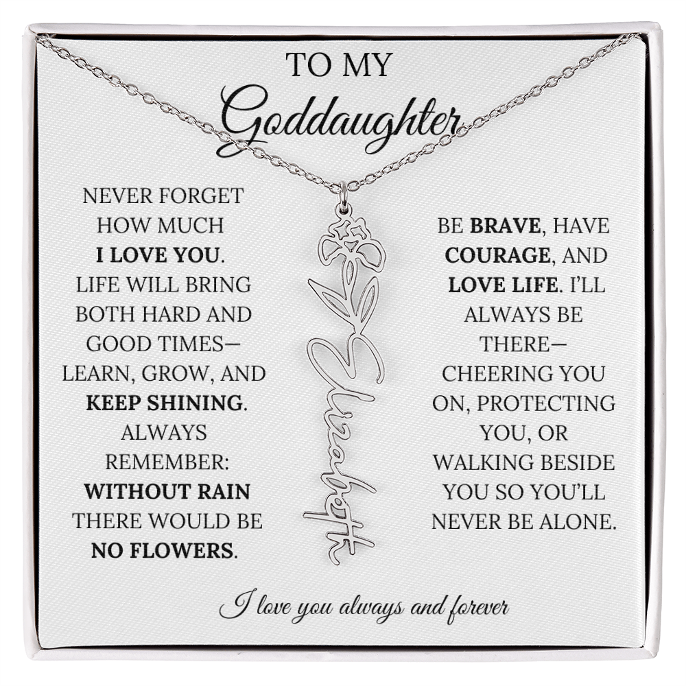 To My Goddaughter - Keepy Shining - Flower Name Necklace