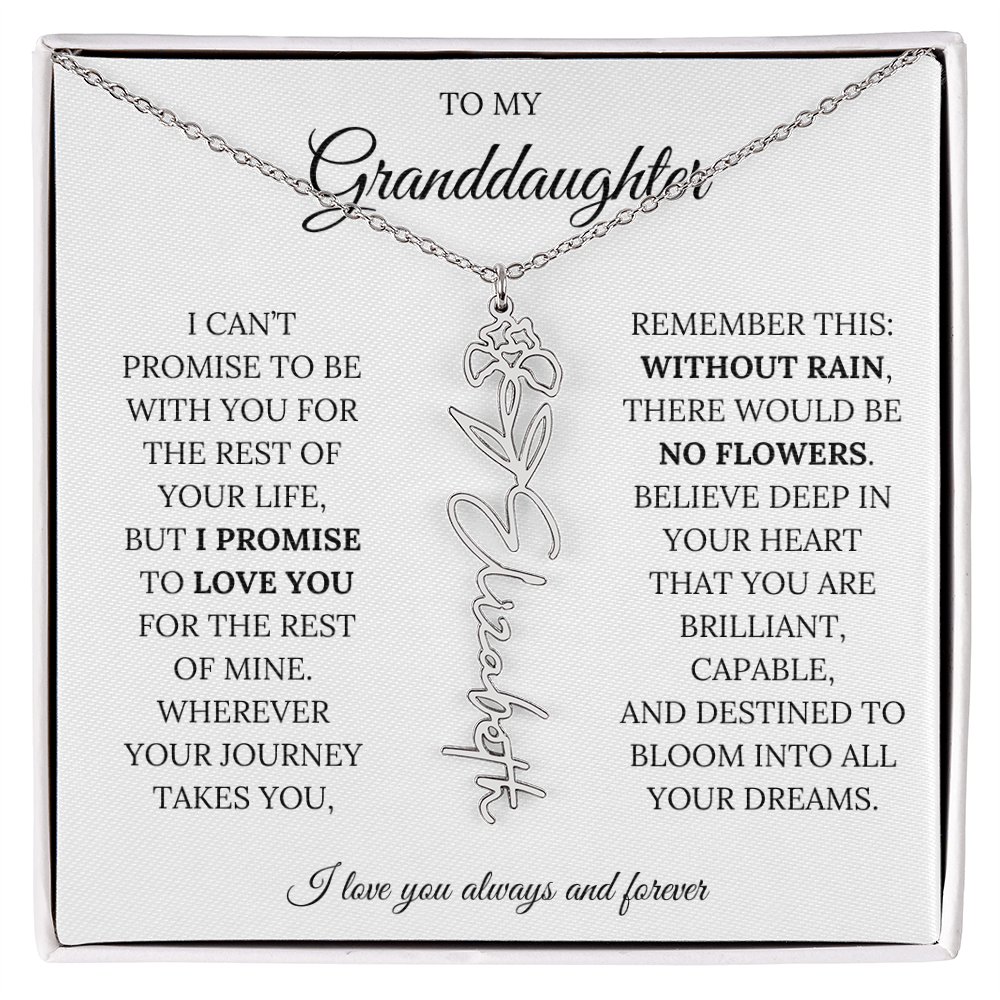To My Granddaughter - You Are Destined To Bloom Into All Your Dreams - Flower Name Necklace