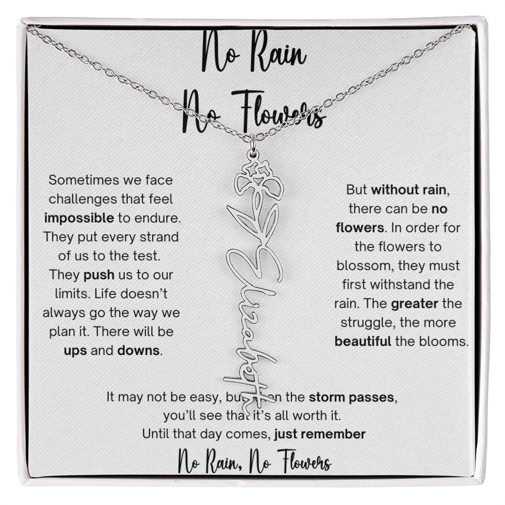 No Rain No Flowers 1 - Flower Name Necklace
