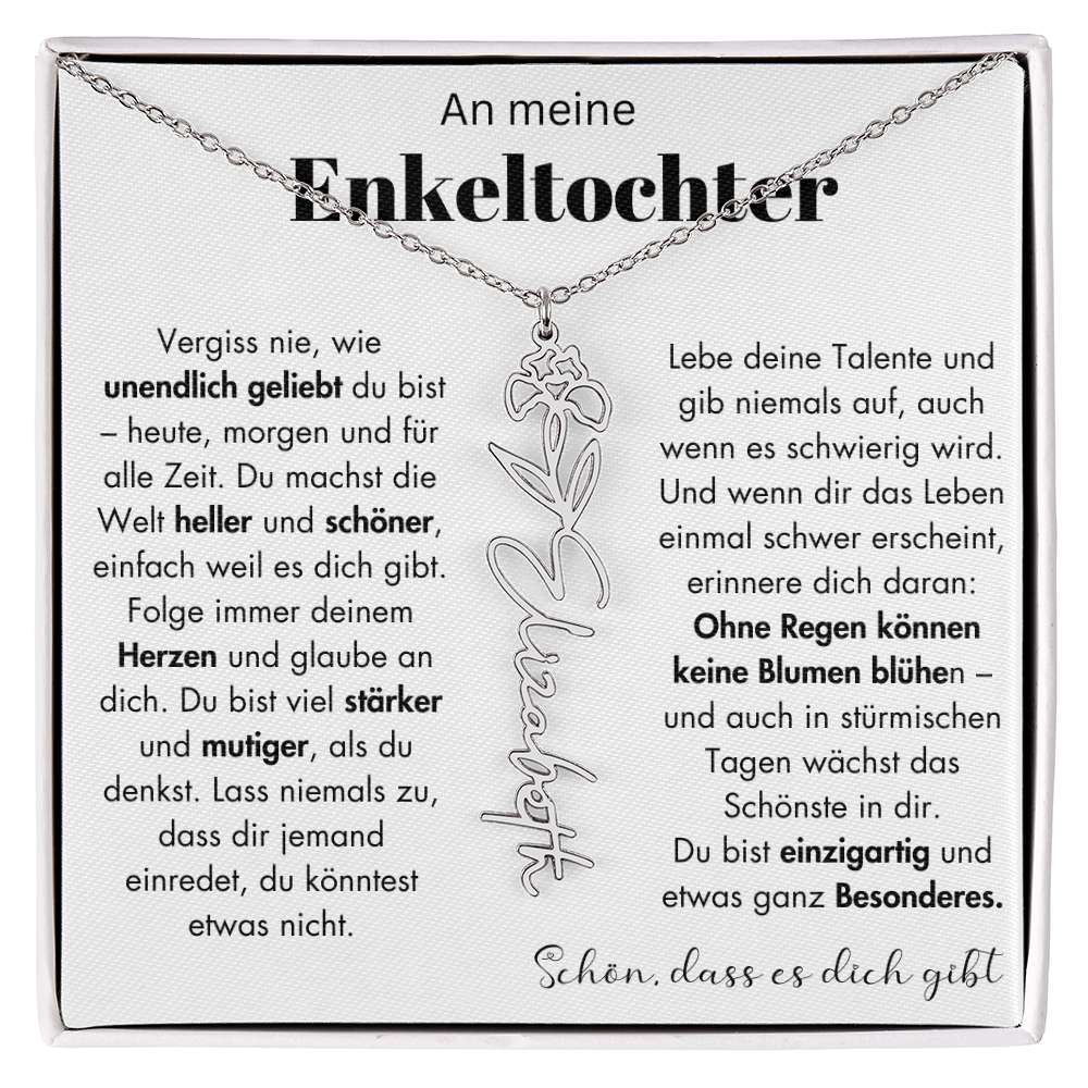 Geschenk Enkeltochter Schmuckkarte mit Spruch unendlich geliebt Mutmacher Erinnerung Weihnachten Geburtstag