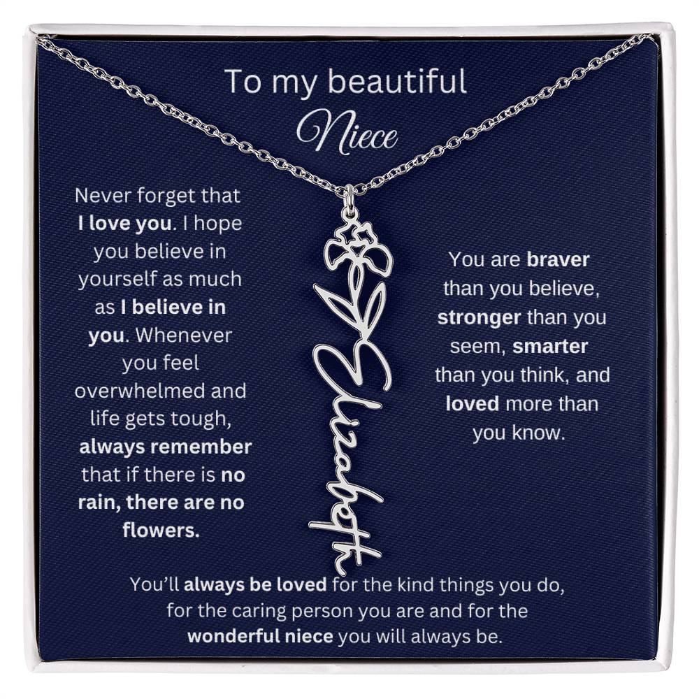 To My Beautiful Niece Flower Necklace 1