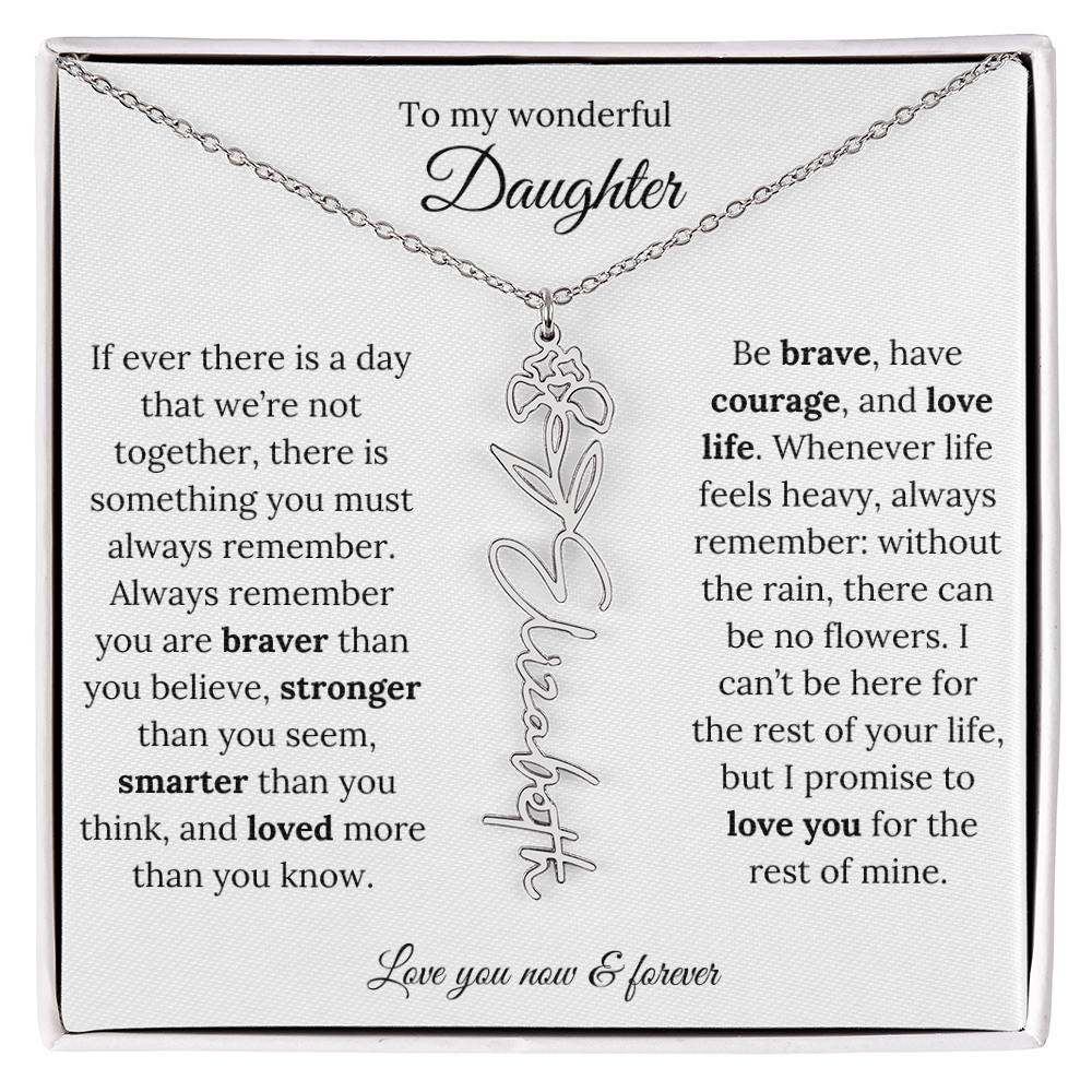 Custom Floral Jewelry Gift For Daughter