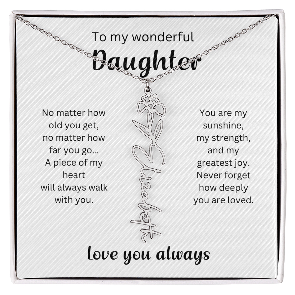 Emotional Gift for Daughter - Birth Flower Name Necklace 4