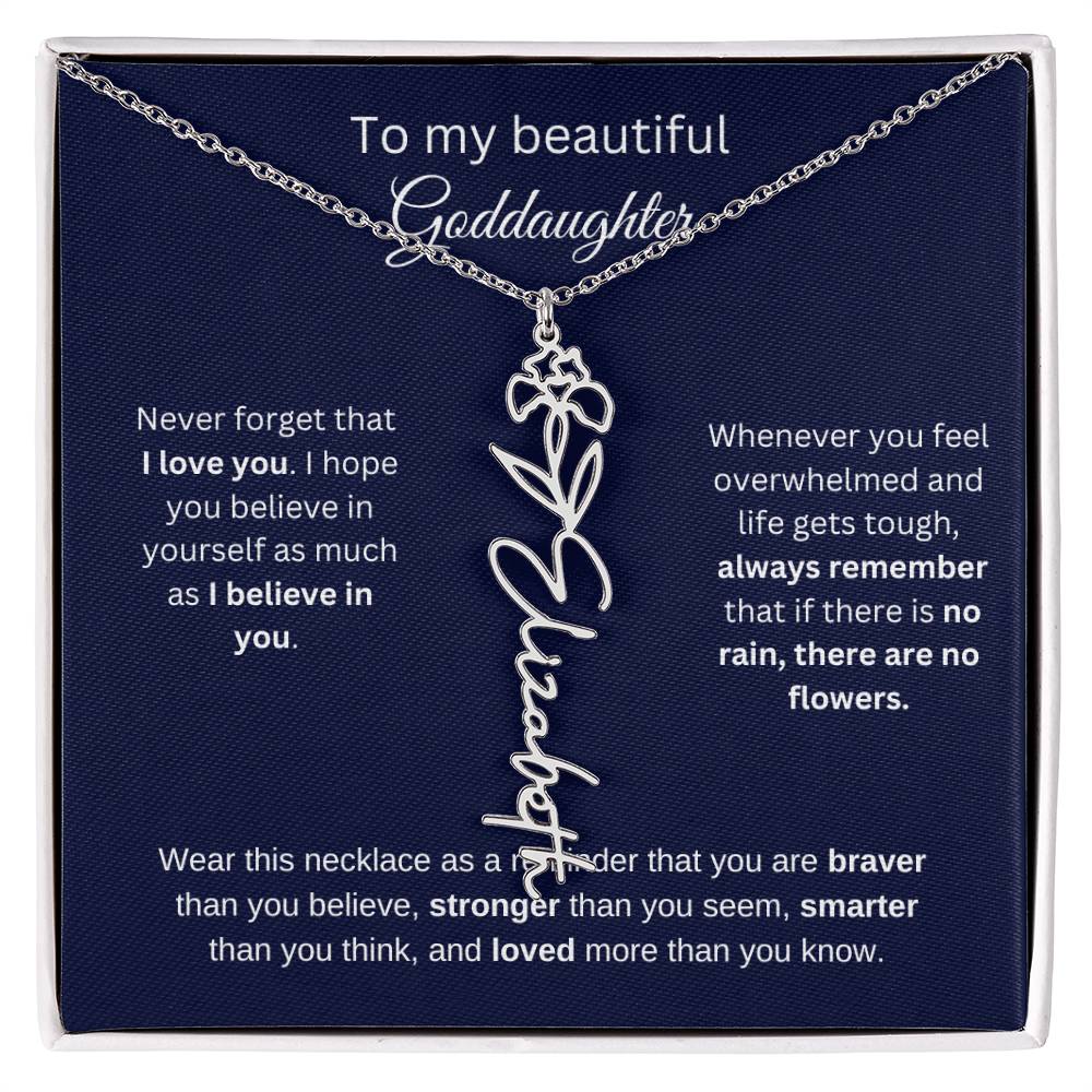 To My Beautiful Goddaughter Flower Necklace 1