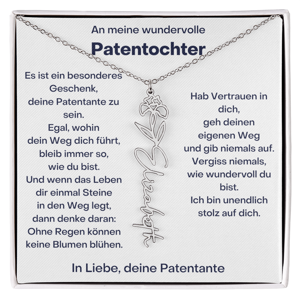 Personalisierte Geburtsblumen Kette Für Patentochter Geschenk von Patentante