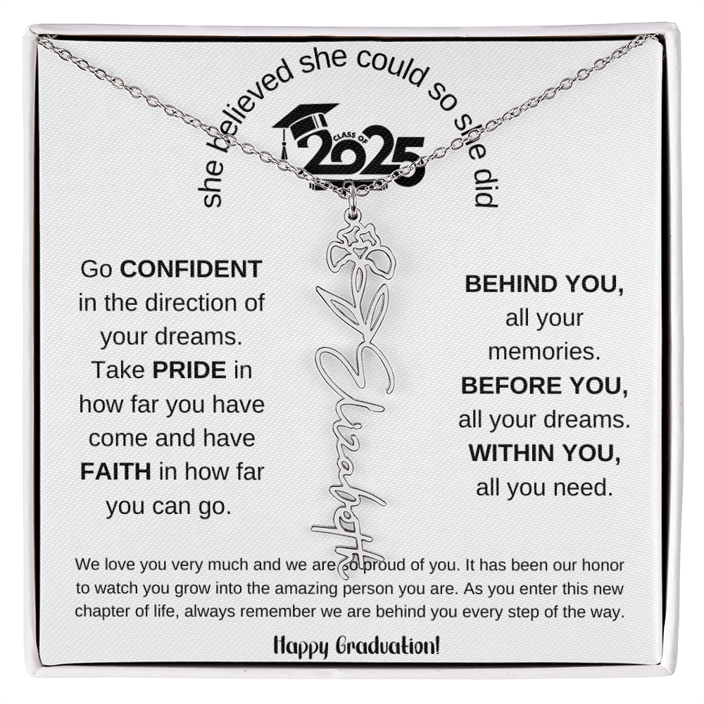 Happy Graduation - Flower Name Necklace