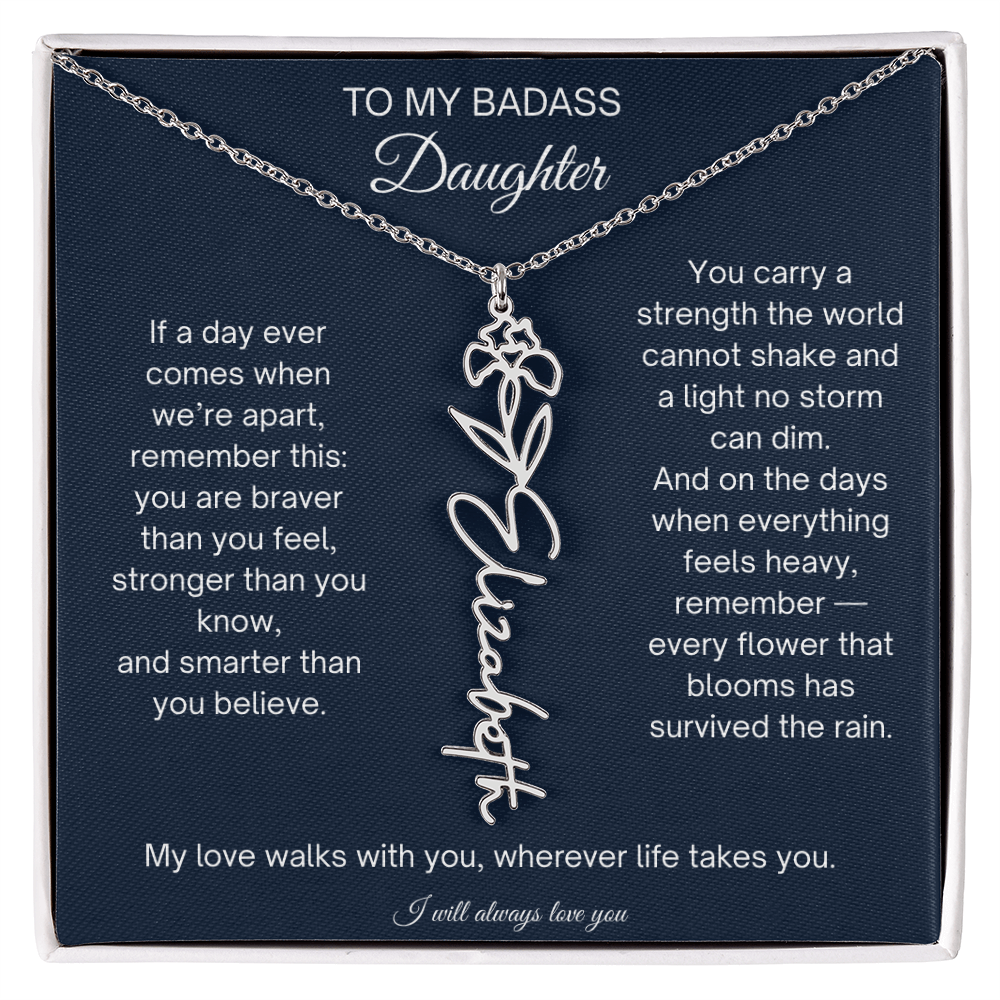 To My Badass Daughter Encouragement Necklace for Daughter