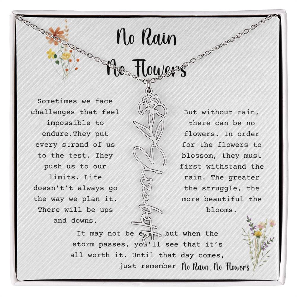 No Rain, No Flowers - Flower Name Necklace2