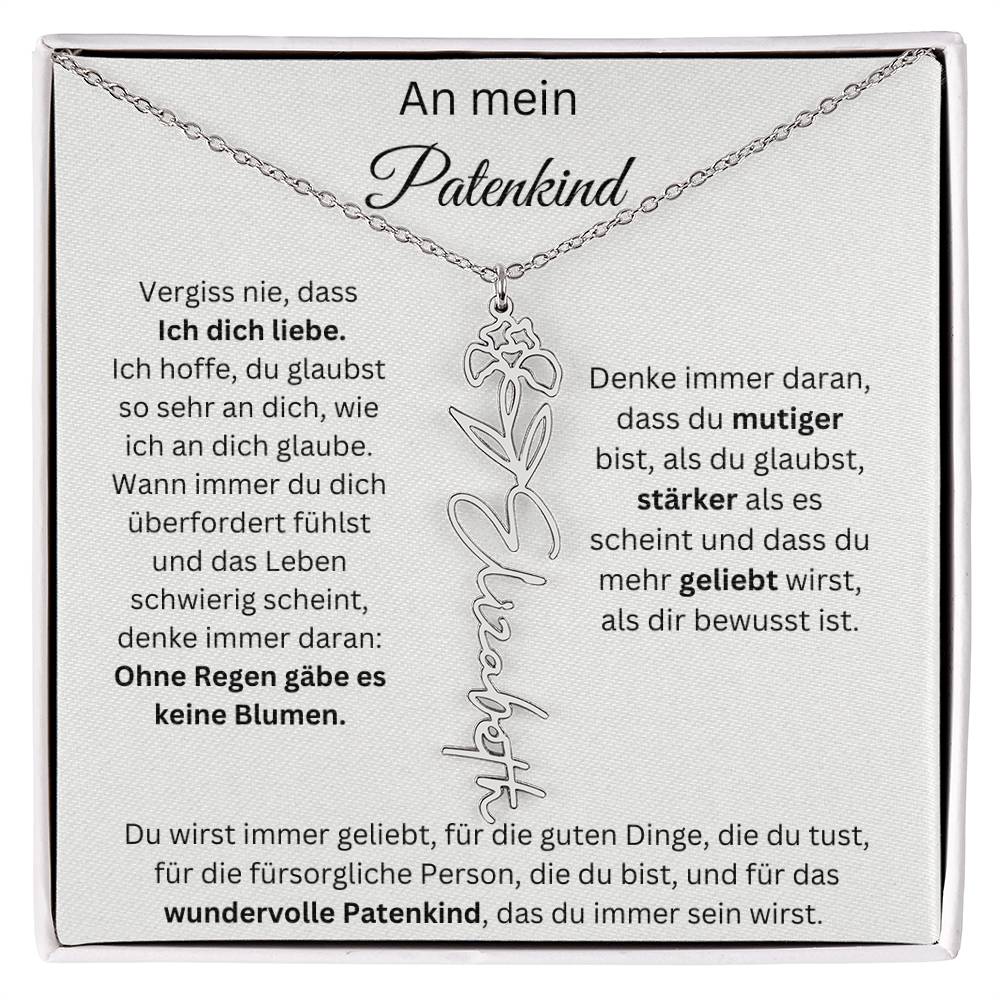 An Mein Patenkind Geburtsblumen Kette