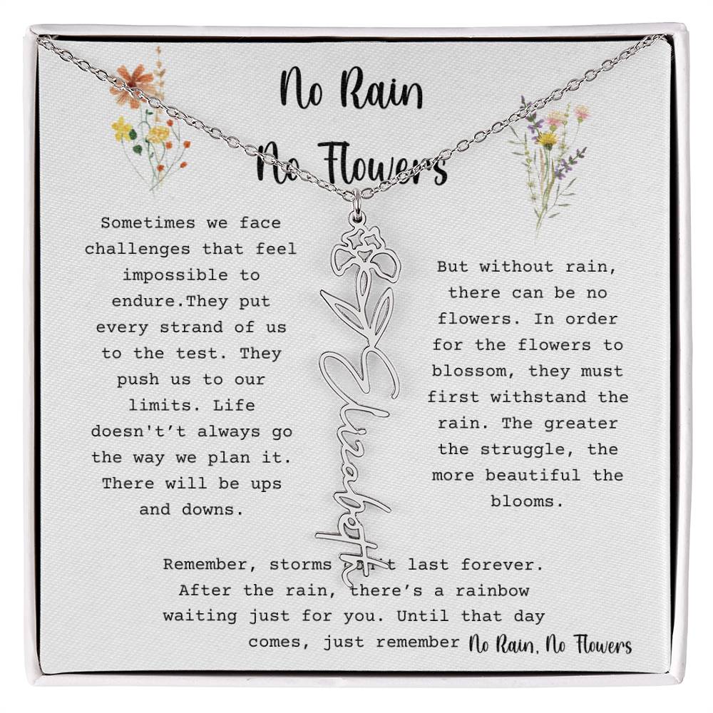 No Rain, No Flowers - Flower Name Necklace 3
