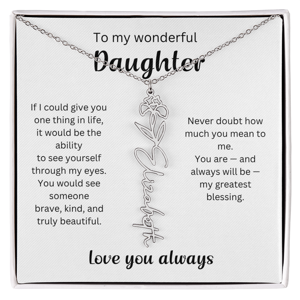 Emotional Gift for Daughter - Birth Flower Name Necklace 3