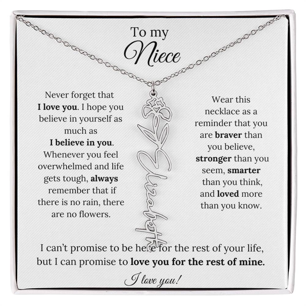 To My  Niece Birthmonth Flower Necklace 3