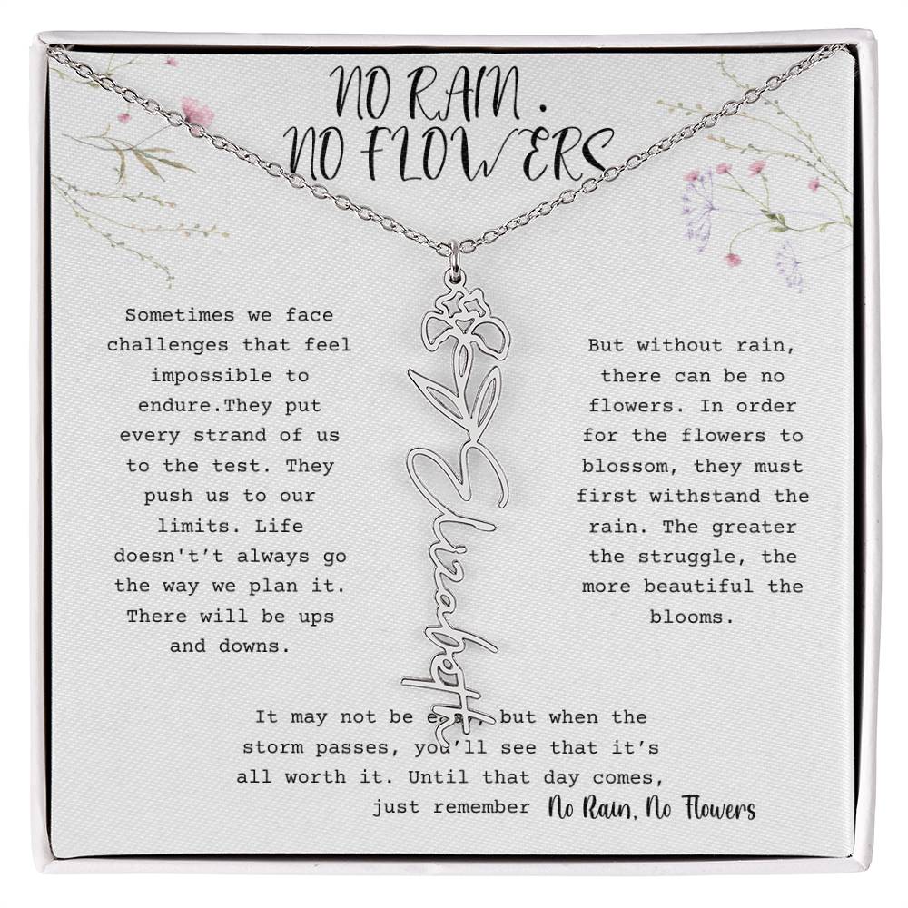 No Rain, No Flowers - Flower Name Necklace 1