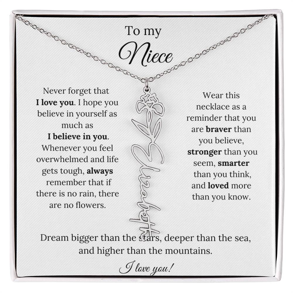 To My  Niece Birthmonth Flower Necklace 4