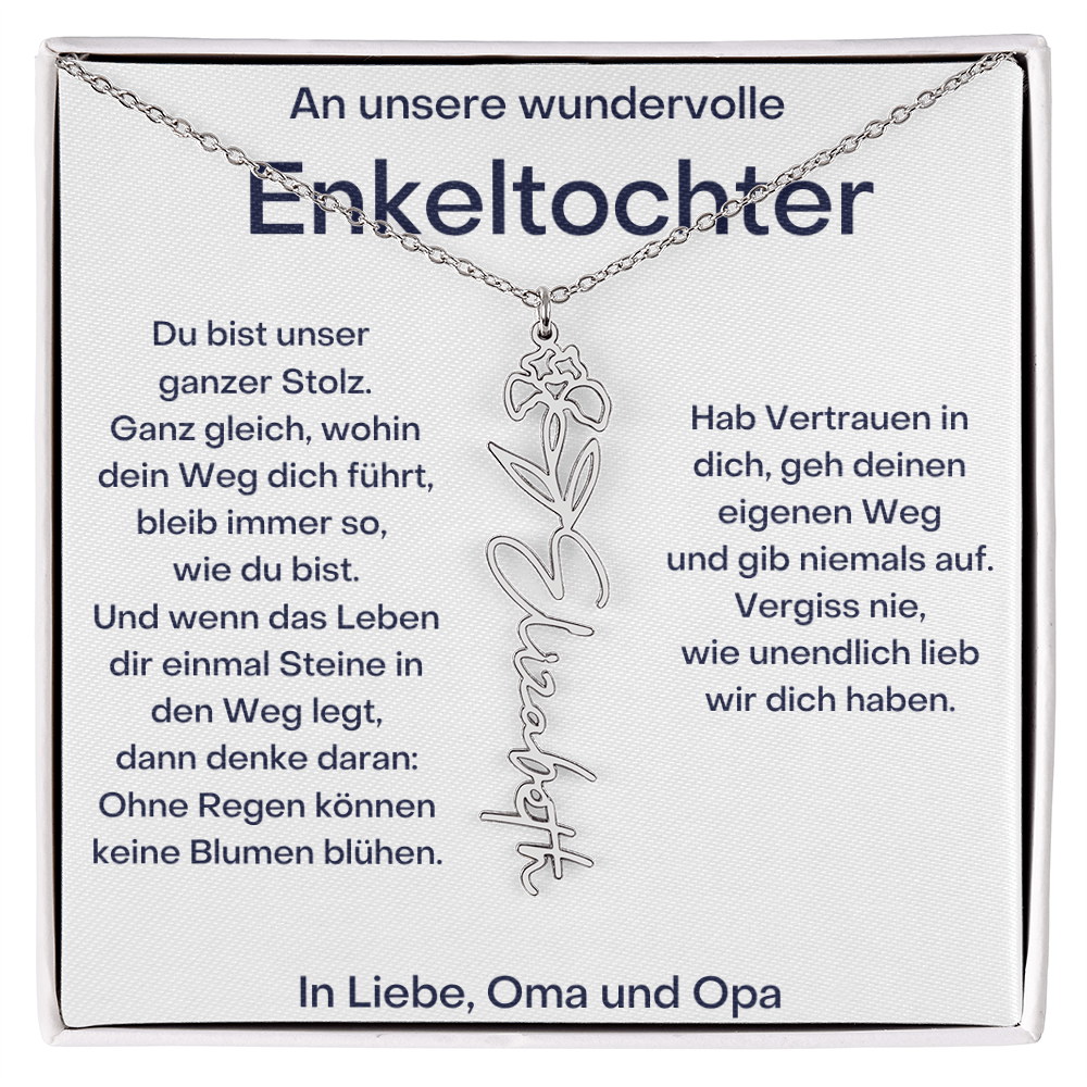 Geburtsblumenkette Mit Namen – Von Oma Und Opa