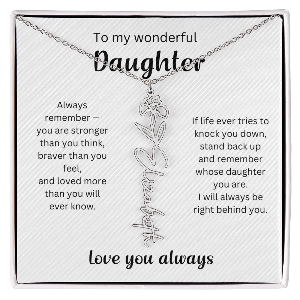Emotional Gift for Daughter - Birth Flower Name Necklace 5