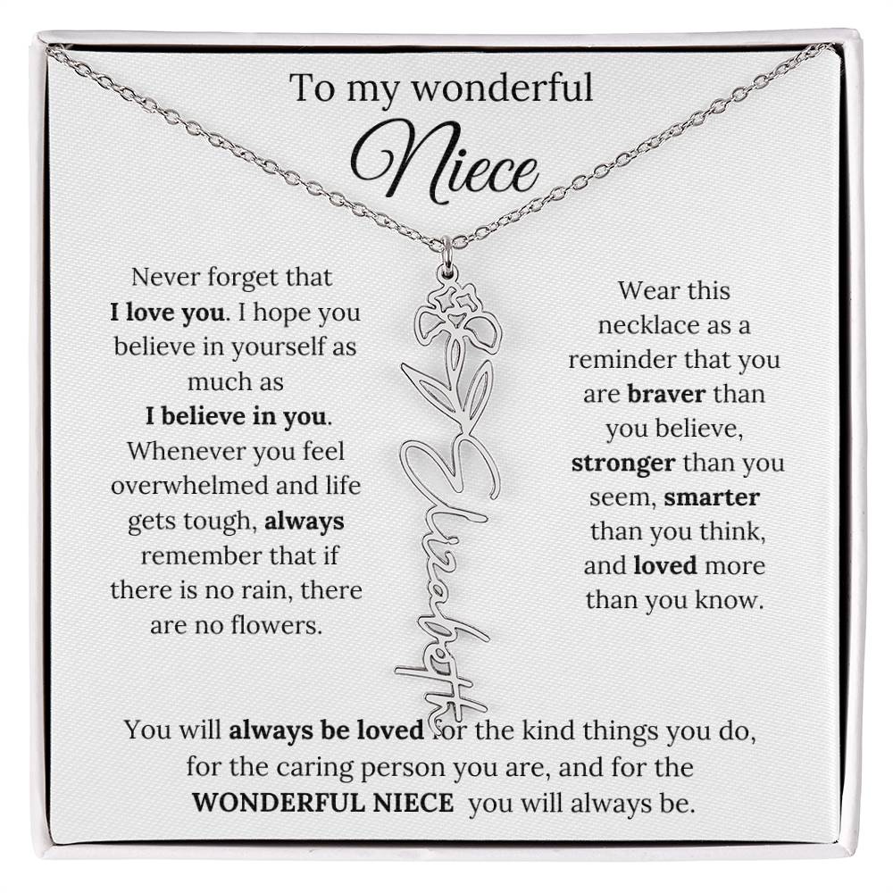 To My  Niece Birthmonth Flower Necklace 1