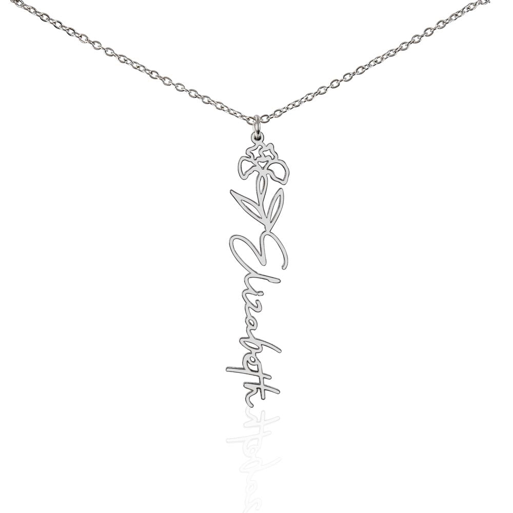 Happy 13th Birthday - Flower Name Necklace
