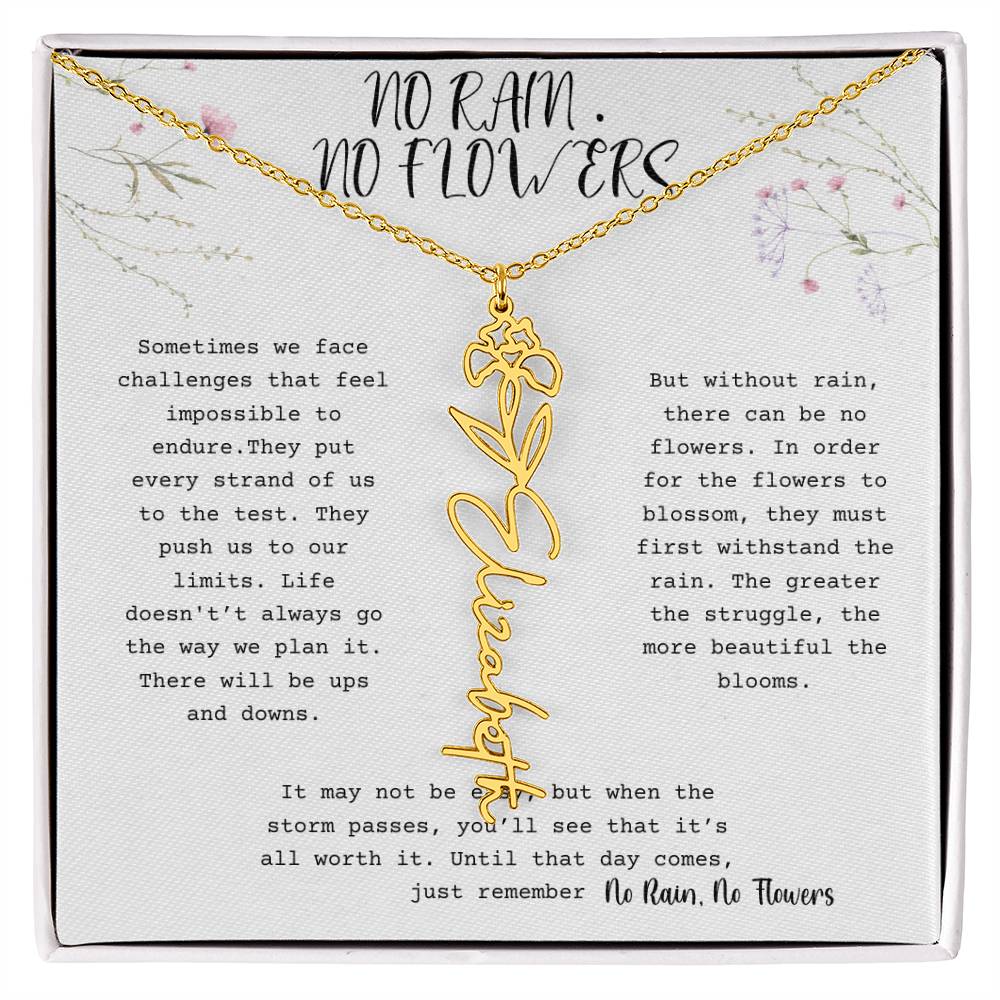 No Rain, No Flowers - Flower Name Necklace 1