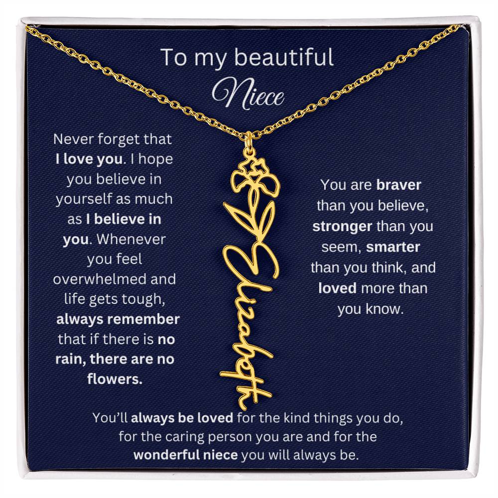 To My Beautiful Niece Flower Necklace 1