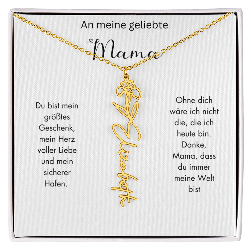 Personalisierte Geburtsblumen Kette für Mama