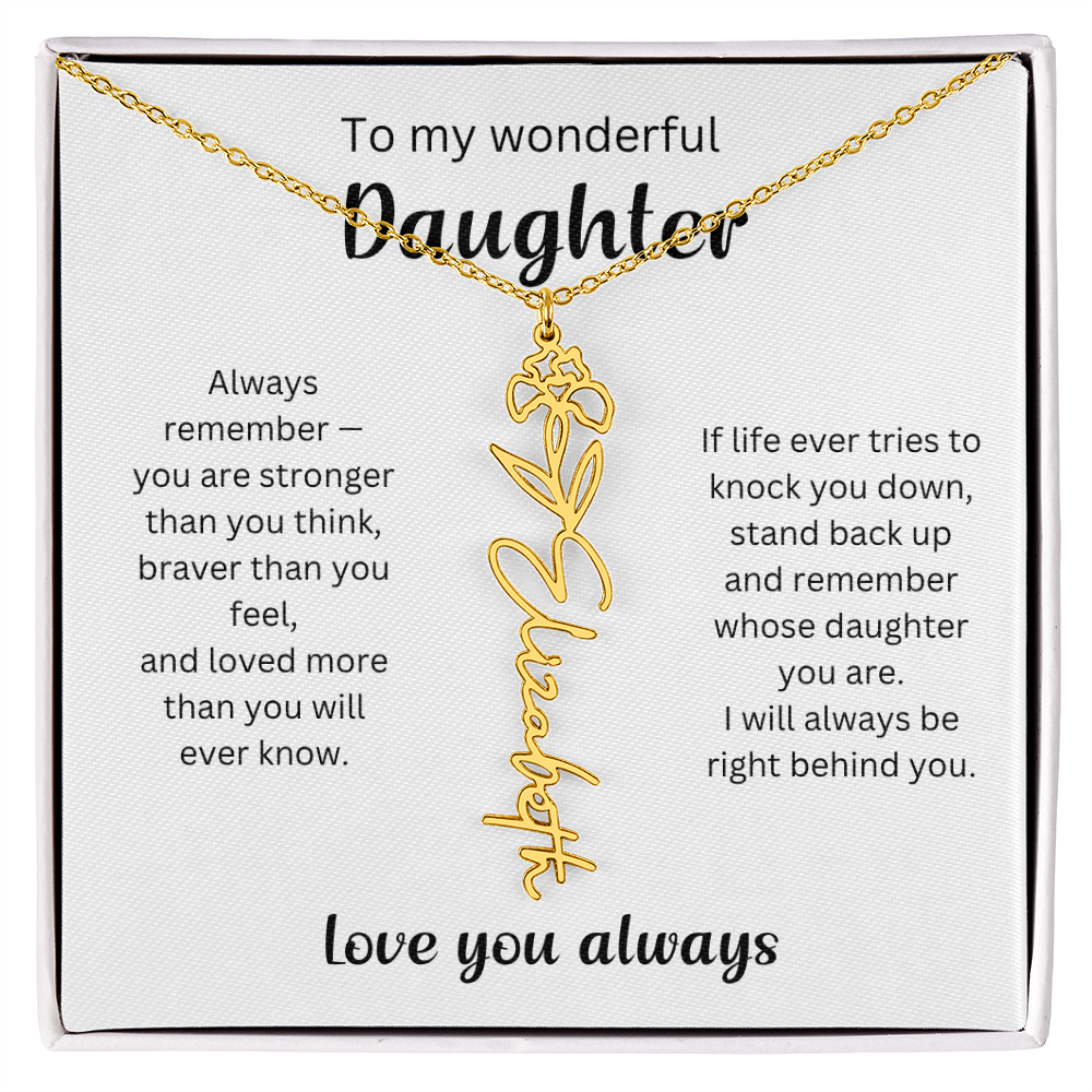 Emotional Gift for Daughter - Birth Flower Name Necklace 5