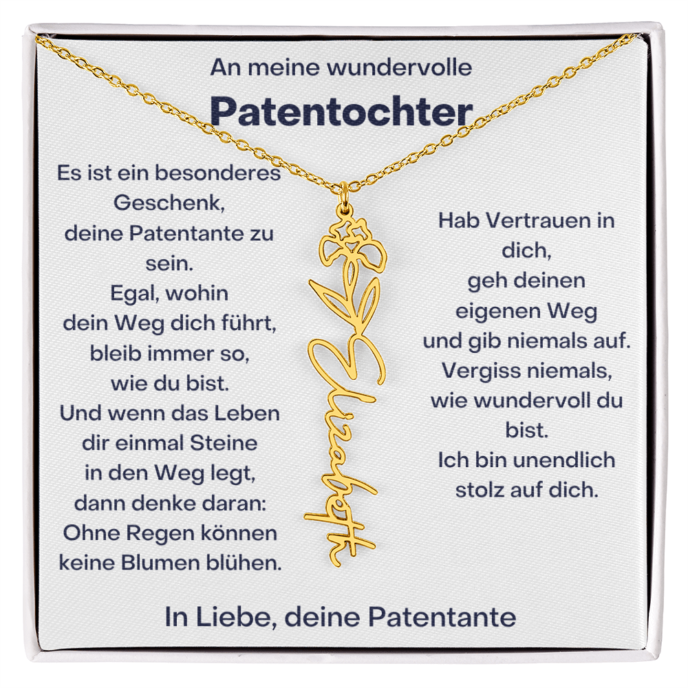 Personalisierte Geburtsblumen Kette Für Patentochter Geschenk von Patentante