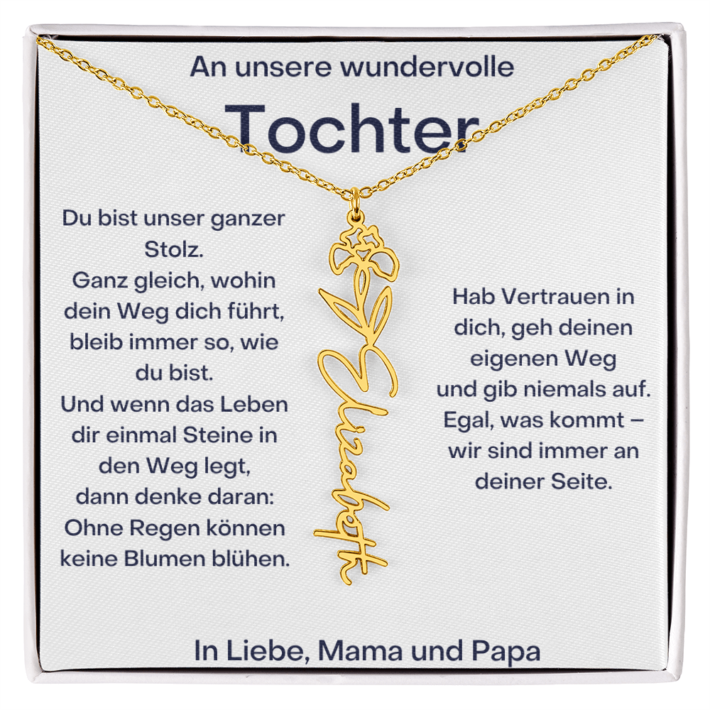 Personalisierte Namenskette Tochter Geschenk - Von Mama und Papa