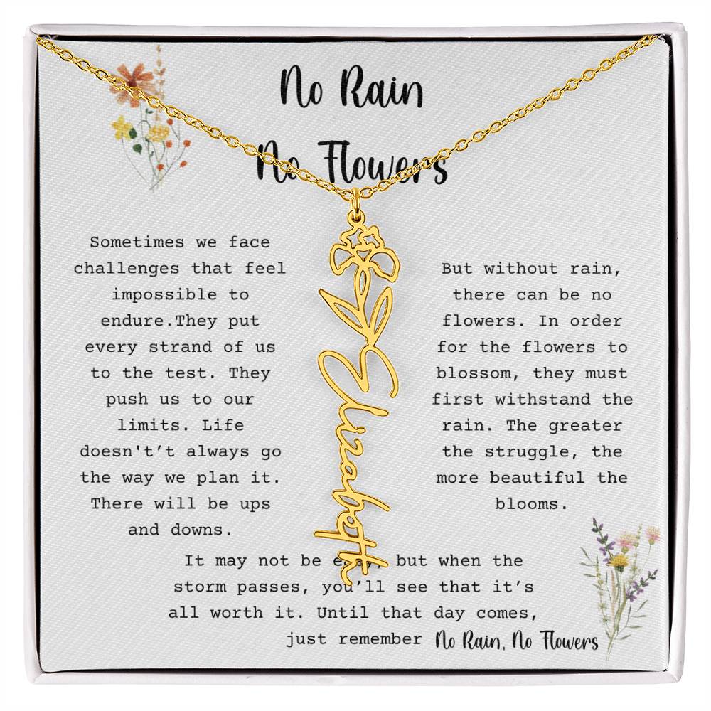 No Rain, No Flowers - Flower Name Necklace2