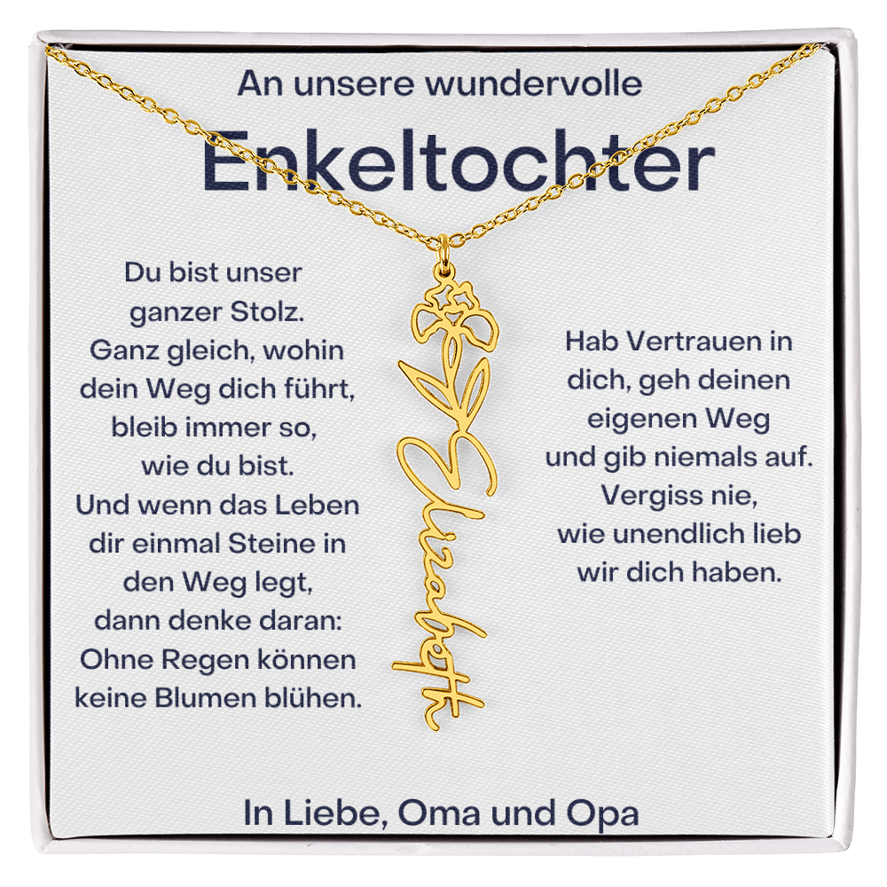 Geburtsblumenkette Mit Namen – Von Oma Und Opa