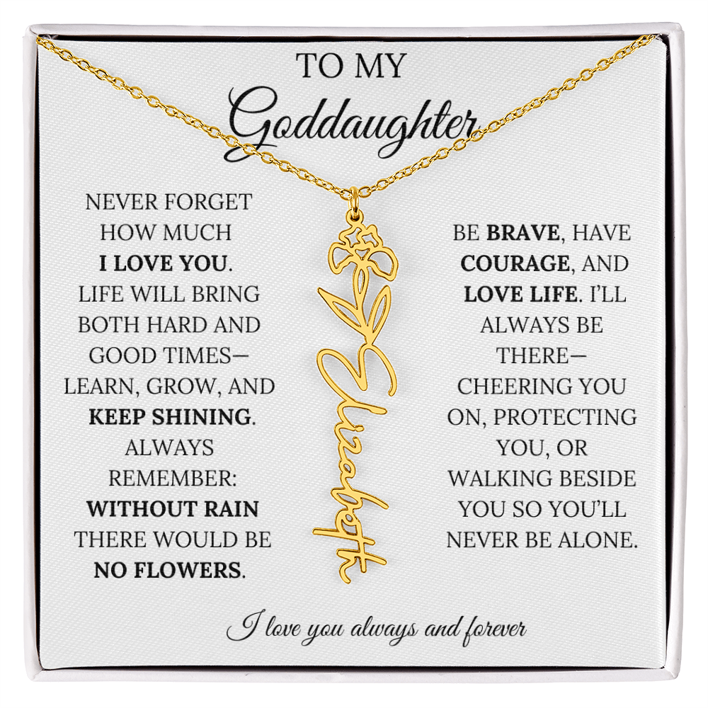 To My Goddaughter - Keepy Shining - Flower Name Necklace